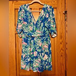 Lilly Pulitzer Parigi Romper “Blue Flare Fancy Fins “